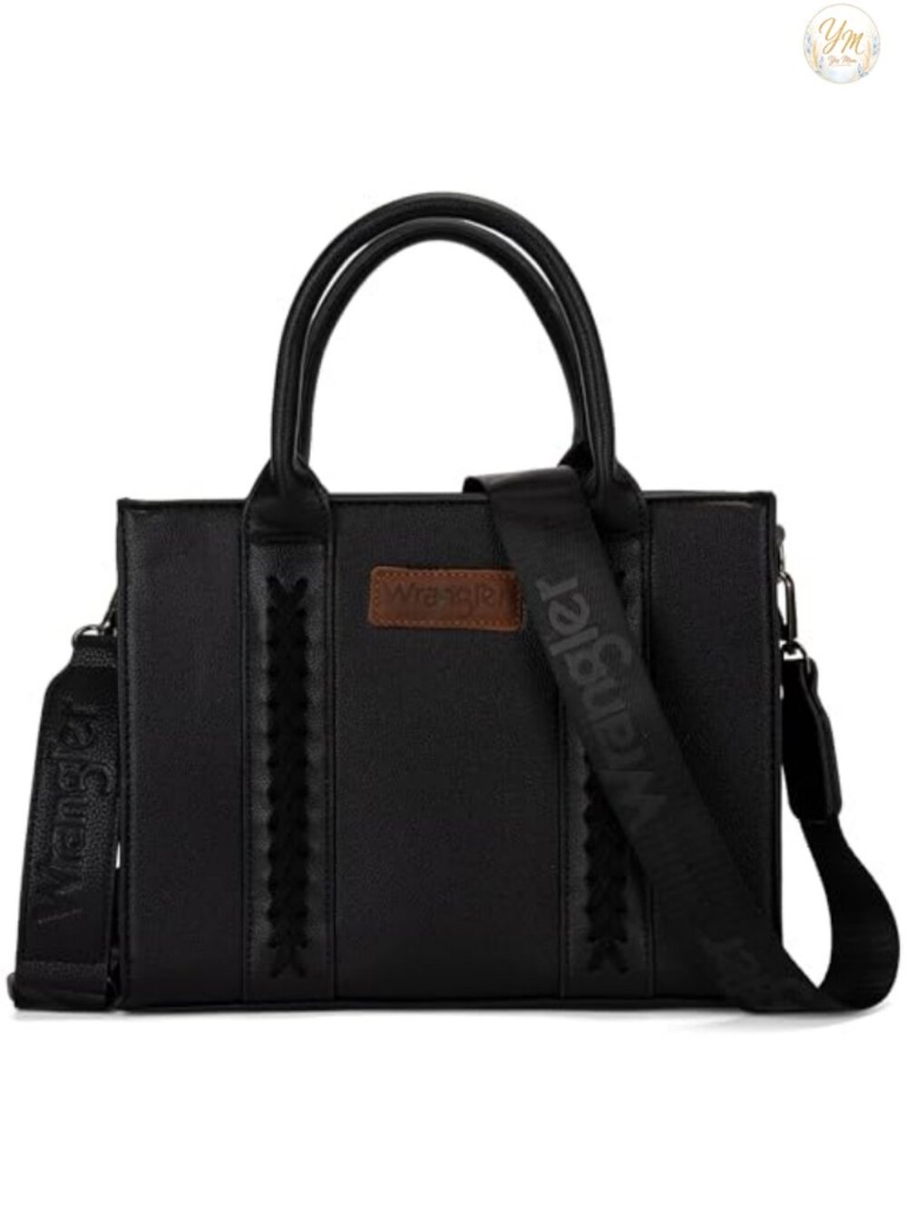 Whipstitch Satchel Tote Bag with Detachable Crossbody Strap
